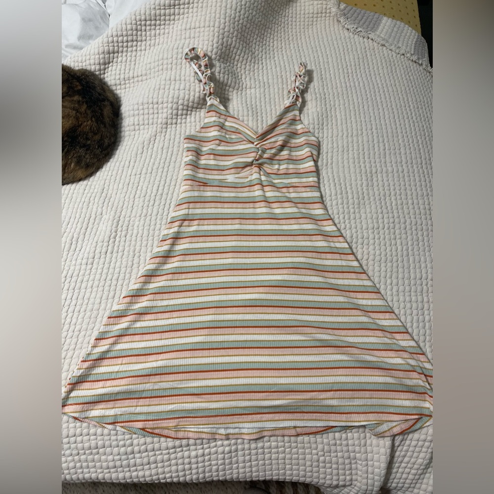 pastel striped short dress